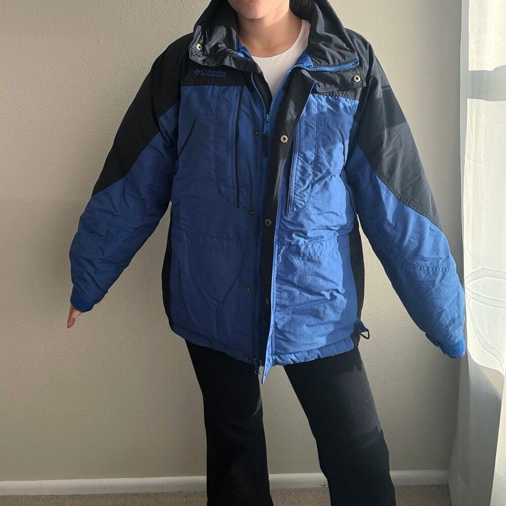 Vintage y2k Columbia Ski Parka winter Coat Blue Black gorpcore utility outdoors
